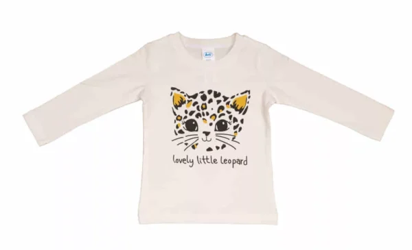 Dievčenské tričko s dlhým rukávom Leopard